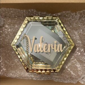 Gold Hexagonal Glass Jewelry Box